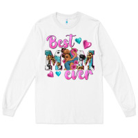 White Best Mom Ever Afro Woman Long Sleeve Tee - texasbilliewilder