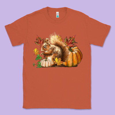 Fall Squirrel Classic Tee Designed By Lillyallendesigns