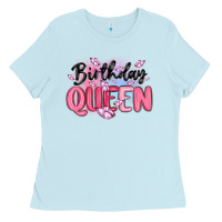 Baby Blue birthday queen Ladies Tee - MaliasSmallBusiness