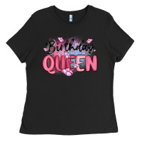 Black birthday queen Ladies Tee - MaliasSmallBusiness