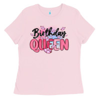 Bubblegum Pink birthday queen Ladies Tee - MaliasSmallBusiness