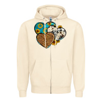 Sandshell cowhide leopard hearts Zipper Hoodie - OliviaCreatesArt