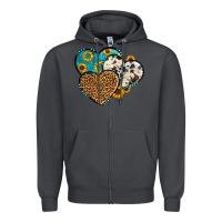 Smoke cowhide leopard hearts Zipper Hoodie - OliviaCreatesArt