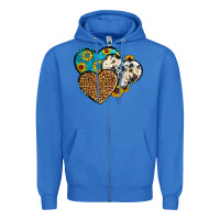 True Royal cowhide leopard hearts Zipper Hoodie - OliviaCreatesArt