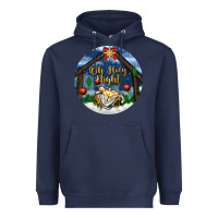 Navy oh holy night Heavyweight Hoodie - BundleAndBundleShop