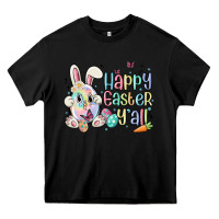 Black happy easter y'all Heavy Core Tee - MaliasSmallBusiness