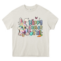 Cream happy easter y'all Heavy Core Tee - MaliasSmallBusiness