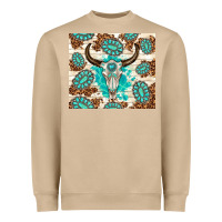 Mushroom gemstone bull skull leopard Heavyweight Sweatshirt - TumblerDesignByShophia