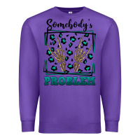 Purple Somebody's Problem Hand Skeleton Premium Sweatshirt - FaDigitalArtStudio