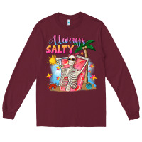 Burgundy Always salty Long Sleeve Tee - NancyCooperArtShop