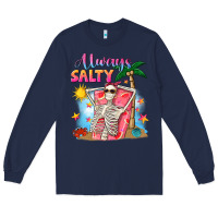 Navy Always salty Long Sleeve Tee - NancyCooperArtShop