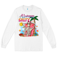 White Always salty Long Sleeve Tee - NancyCooperArtShop