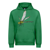 Emerald Blue And Yellow Dragonfly Urban Hoodie - LillyAllenDesigns