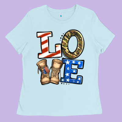 4th Of July Army Love Ladies Tee Designed By Jasminsmagicworld