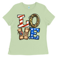 Matcha 4th of July Army Love Ladies Tee - Jasminsmagicworld