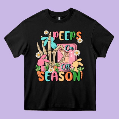 Peeps Season Mode On Heavy Core Tee Designed By Maliassmallbusiness
