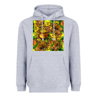 Heather Grey St. Patrick's Chicken With Pot Of Gold Heavyweight Hoodie - FaDigitalArtStudio