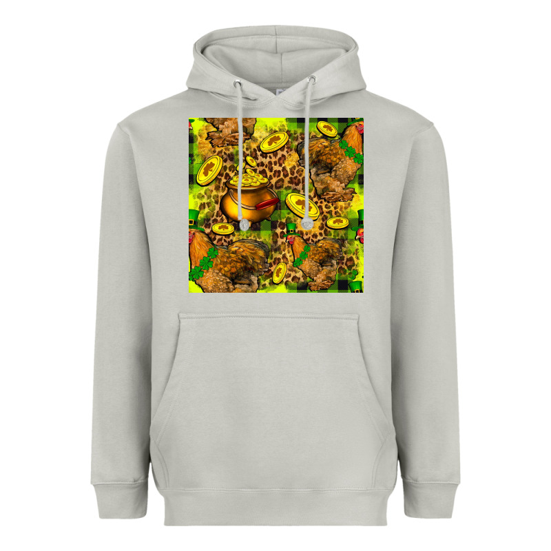St. Patrick's Chicken With Pot Of Gold Heavyweight Hoodie by FaDigitalArtStudio | Teevron