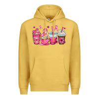 Antique Gold breast cancer coffee cups Premium Hoodie - OliviaCreatesArt