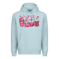 Blue Mist breast cancer coffee cups Premium Hoodie - OliviaCreatesArt