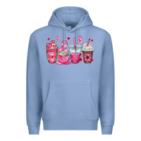 Colony Blue breast cancer coffee cups Premium Hoodie - OliviaCreatesArt