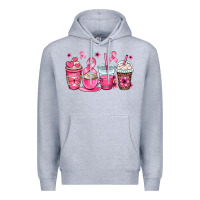 Heather Grey breast cancer coffee cups Premium Hoodie - OliviaCreatesArt