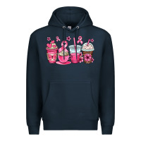 Navy breast cancer coffee cups Premium Hoodie - OliviaCreatesArt