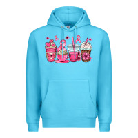 Ocean Blue breast cancer coffee cups Premium Hoodie - OliviaCreatesArt