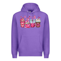 Purple breast cancer coffee cups Premium Hoodie - OliviaCreatesArt