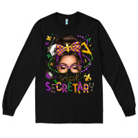 Black mardi gras school secretary caucasian messy bun Long Sleeve Tee - texasbilliewilder
