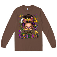 Chestnut mardi gras school secretary caucasian messy bun Long Sleeve Tee - texasbilliewilder