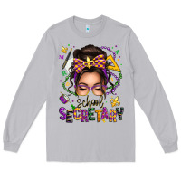 Moon Dust mardi gras school secretary caucasian messy bun Long Sleeve Tee - texasbilliewilder