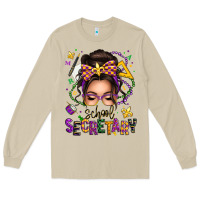 Mushroom mardi gras school secretary caucasian messy bun Long Sleeve Tee - texasbilliewilder