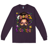 Plum mardi gras school secretary caucasian messy bun Long Sleeve Tee - texasbilliewilder