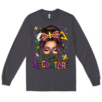 Smoke mardi gras school secretary caucasian messy bun Long Sleeve Tee - texasbilliewilder