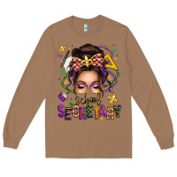 Toasted Coconut mardi gras school secretary caucasian messy bun Long Sleeve Tee - texasbilliewilder