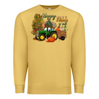 Antique Gold Happy Fall Y'all Premium Sweatshirt - BundleAndBundleShop