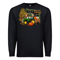 Black Happy Fall Y'all Premium Sweatshirt - BundleAndBundleShop