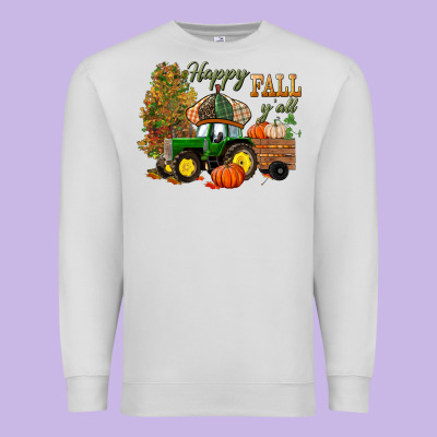 Happy Fall Y'all Premium Sweatshirt Designed By Bundleandbundleshop