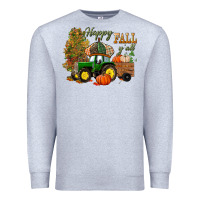 Heather Grey Happy Fall Y'all Premium Sweatshirt - BundleAndBundleShop