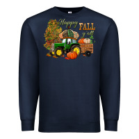Navy Happy Fall Y'all Premium Sweatshirt - BundleAndBundleShop