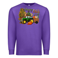Purple Happy Fall Y'all Premium Sweatshirt - BundleAndBundleShop