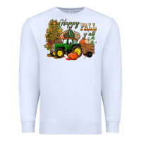 White Happy Fall Y'all Premium Sweatshirt - BundleAndBundleShop