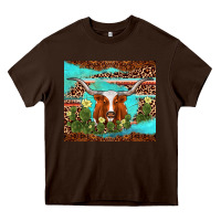 Chocolate Brown longhorn tumbler Heavy Core Tee - AdoDesignShop