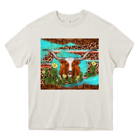Cream longhorn tumbler Heavy Core Tee - AdoDesignShop