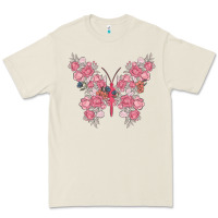 Bone floral butterfly Premium Tee - MaliasSmallBusiness