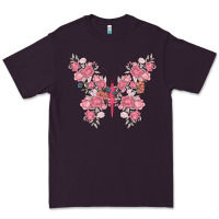 Plum floral butterfly Premium Tee - MaliasSmallBusiness