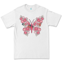 White floral butterfly Premium Tee - MaliasSmallBusiness