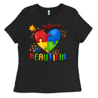 Black different is beautiful autism Ladies Tee - MaliasSmallBusiness
