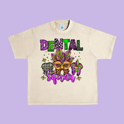 Dental Squad Mardi Gras Teeth Urban Heavy Tee Designed By Jasminsmagicworld